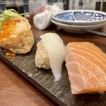 Sushi Sake Saka Na Sugi Tama - 「飲める3貫セット〈サビ有〉（税込￥945）」