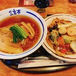 Sampoutei - 三宝中華飯セット 煮干し醤油ラーメンと餡掛け中華飯