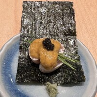 焼鳥 鐡 - 雲丹、キャビア、ササミの海苔巻き