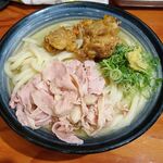 自家製さぬきうどんと肉 新橋甚三 - 冷スペシャル（豚肉・鶏天）（特大３玉）940円