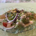 トミズダイナー - サーモン・ヒラス・オレンジソース