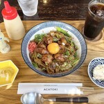 Acatoki - 月見ホルモン丼 ﾄﾞﾘﾝｸｾｯﾄ(ｱｲｽｺｰﾋｰ) 1,530円