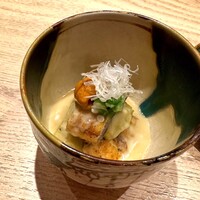 寿司 はせ川 心斎橋本店 - 先付
                    焼き茄子 鰻 利休餡