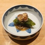 鮨 一二郎 - めかぶ寒天＆タコ梅酢がけ