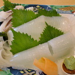 おさかな倶楽部 - 活アオリイカ刺身