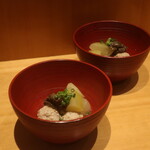 こころや - 大山鶏つくねと冬瓜のふろふき 蕗味噌