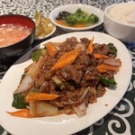 中国名菜処 悟空 - 牛肉の粒マスタード炒め定食