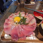 海鮮丼てんや - 生卵をオン❗