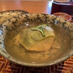 日本料理 別府 廣門 - ④国東半島 加藤さんの無農薬栽培有機栽培の賀茂茄子の椀物