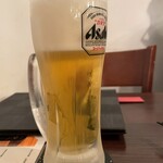 函館海鮮うにくら - なんか知らんうちにビール無くなってた。泡、おおくね？