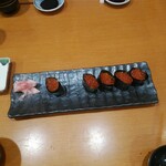 すし処 - お好みすしいくら軍艦五貫（左以外山葵抜き）