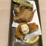 酒とごはん ちりん - 揚げ物    アジフライ、鳥唐揚げ、野菜天ぷら