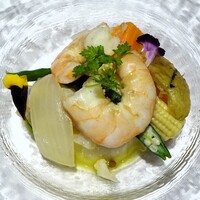 かえりやま - ランチコース：オードブル（野菜のグレック 海老添え）