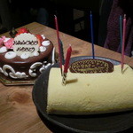 焼鳥・元気 - ロールケーキとチョコケーキ（特別持込）お誕生日おめでとう！