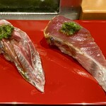 小笹寿し - あじ かつお