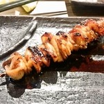炭火焼鳥 大門 - 皮(1串 150円)タレ