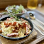 4D studio meili cafe - 今月のスキレットドリア（夏野菜とベーコンのトマト味）サラダ・スープ付き