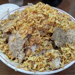 ラーメン荘 これが好きだから - 汁なし和え麺(300ｇ,豚W,ニンニク少し,上のタレ,パクってください＝フライドオニオン＋ネギ)