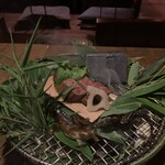 Japanese cuisine Kasuke - 焼物「天龍桂と牛の炭火焼」