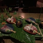 Japanese cuisine Kasuke - 向附「彩山野海魚」