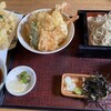 Kikusui - 料理写真:天丼セットもり蕎麦と玉ねぎのかき揚げ
