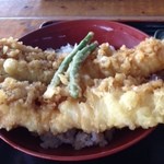 漁師料理 かなや - 大穴子天丼　アップ