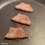 マルイチ - いわて牛のミスジ 片面15秒焼