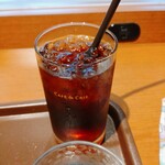 カフェ・ド・クリエ - 大葉といかの明太パスタ　ドリンクセットで　アイスティーうまし