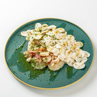 SHELLFISH ANDFRESH MUSHROOMS  MARINATED  ANCHOVIES