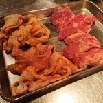 からから屋 - ハンター坂コース　焼肉（塩ハラミ・せせり・とりかわ）