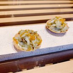 レストラン ウオゼン - 白魚と枝豆のタルト