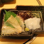 日本料理多々良 - 鮃と烏賊の刺身