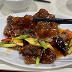Taiwan Ryouri Shiki - 牛カルビとアスパラの黒胡椒炒め アップ