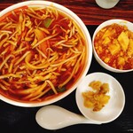 Hibiya Tainan Hanten - 豚肉細切りあんかけ汁そばセット（小麻婆丼）