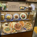 Pizzeria & Trattoria Mano-e-Mano - 飾ってある食展が全てのメニューって言うても過言じゃ無いかな。選択肢は少ない。
      休日のこのロケーションでスタッフ不足？が少し気になった…