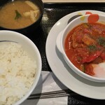 松屋 - ゴロゴロ野菜のうまトマハンバーグライスセット