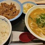 松屋 - 肉カレーうどんミニライスセット