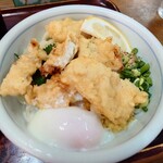うまじ家 - とり天温玉ぶっかけ