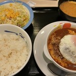 松屋 - ブラウンソースエッグハンバーグ定食