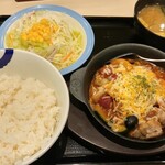 松屋 - ダブルチーズカチャトーラ定食(大盛)