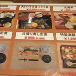 Sushi Waka - メニュー。上の値段食べたい気にならなかった