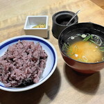 粟 - 黒豆ご飯・お味噌汁