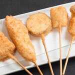 Assortment of 5 kushikatsu skewers