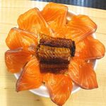 すいづき - 贅沢うなぎ乗せサーモン丼