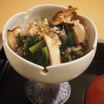 Sake Sakana Toyao - あて盛り五種（秋らしい松茸のお浸し）