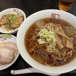 喜多方ラーメン 坂内 - 和風冷やしラーメン＆ミニ炙りチャーシューご飯