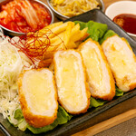 Homemade cheese tonkatsu lunch
