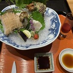加賀屋別邸 松乃碧 - お造り　アワビ、サザエ、フグ