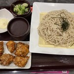 Torikichi - ざる蕎麦大盛りと唐揚げ6個セット