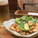 法善寺横丁 やき然 - エビ･ホタテ･きのこのバター焼き、、、一人でペロリ